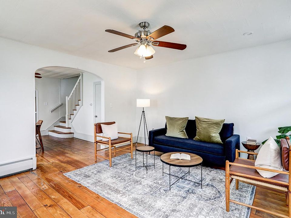 Living room with refinished hardwood floors