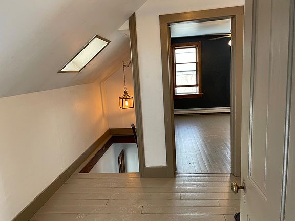 Upstairs with new light fixtures and paint