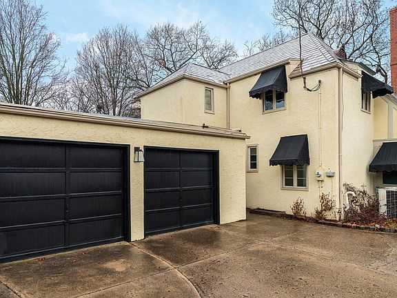 Attached garage and back of the home