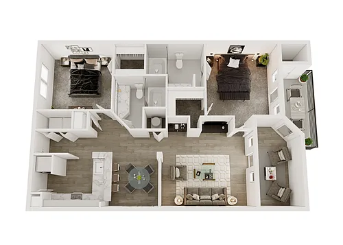 Floor plan Charleston 2x2