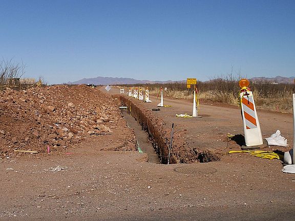 Sewer line in subdivision