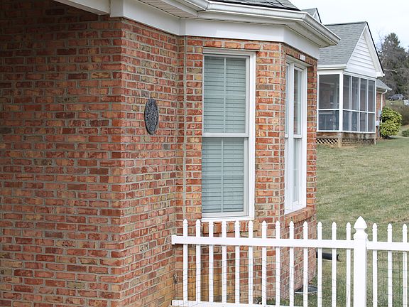 Bay window looking out the backyard