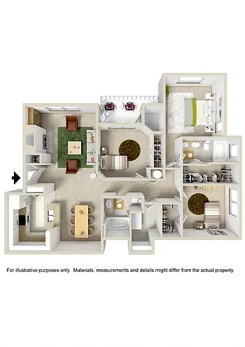 Floor plan Large 3 Bed 2 Bath