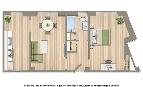 Floor plan 1 Bedroom C