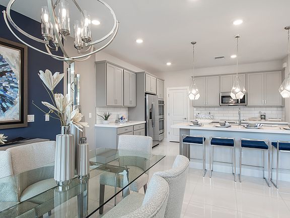 Kitchen overlooking dining area
