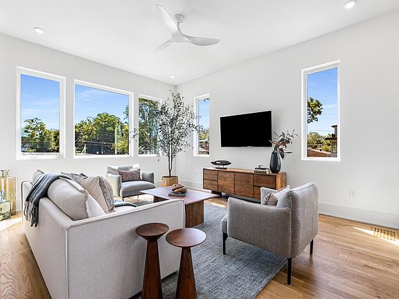 Living room in the staged model.