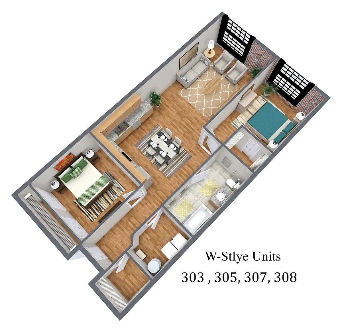 Floor plan 2X1 W