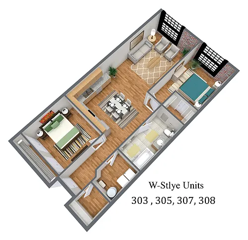 Floor plan 2X1 W