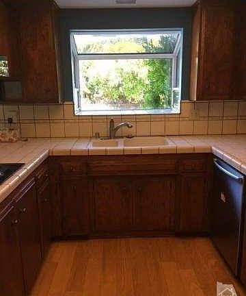 Kitchen with garden window