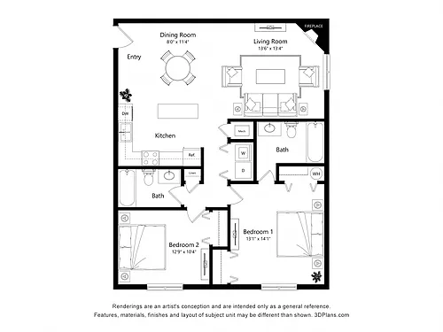 Floor plan Arden 2B