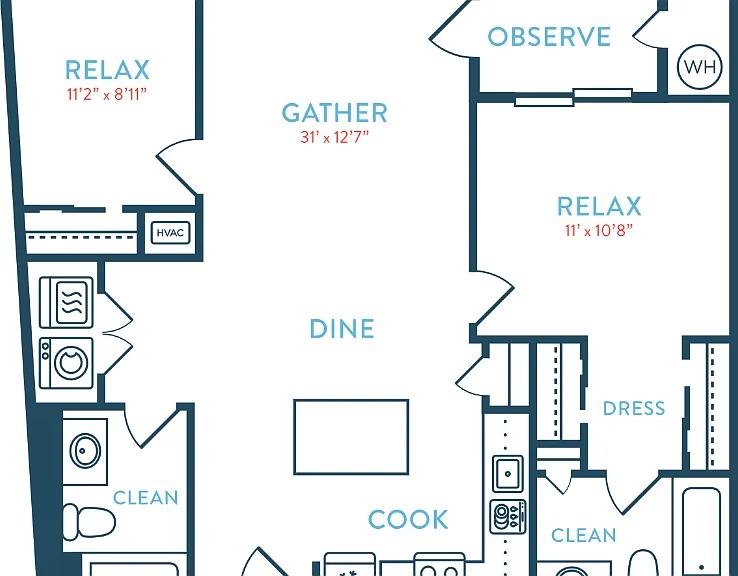 1114 Waypointe B10 Floorplan Diagram