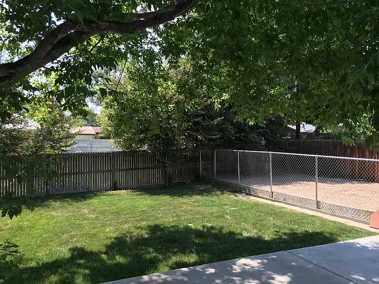 Fenced-in yard; great for kids.