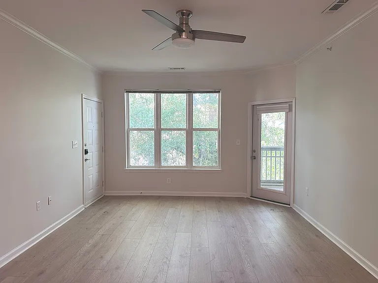 Living Room with brand-new flooring