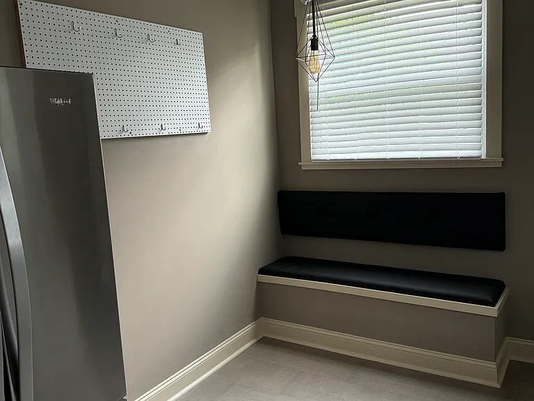 Storage bench in kitchen