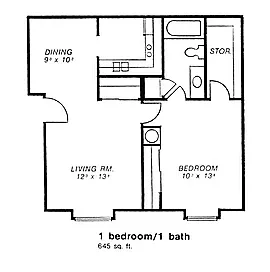 Floor plan One Bed One Bath