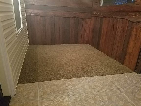 Tile and carpet porch!