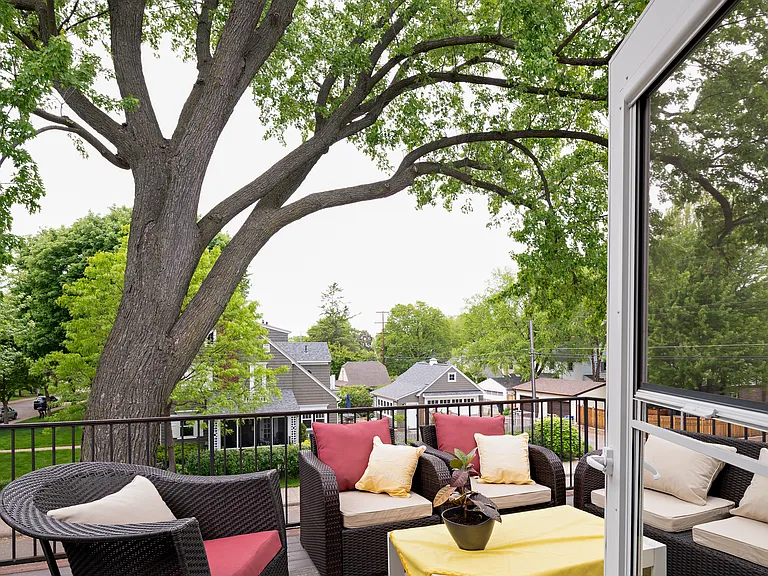 Private outdoor balcony off the Primary bedroom.