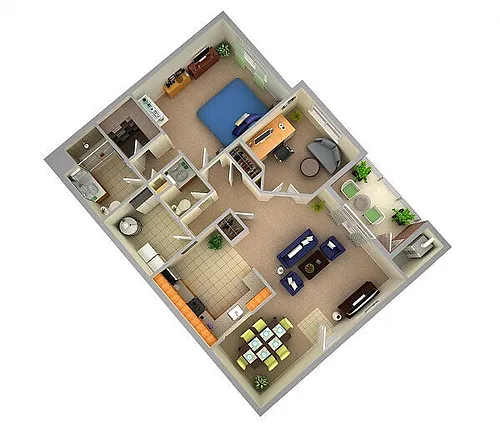 Floor plan 1BITR Den