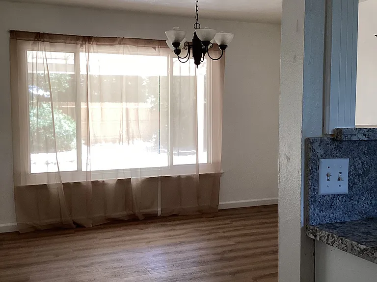 Dining room with pass thru to kitchen.