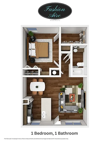 Floor plan 1 Bedroom 1 Bathroom