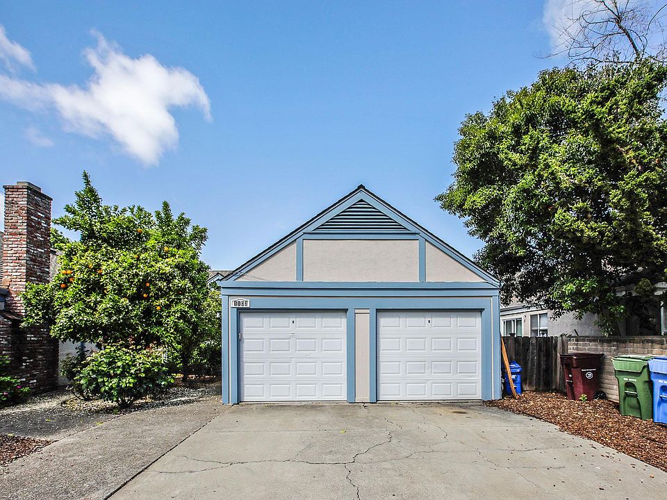 One car garage. 1101 garage on the right. One off street parking in driveway.