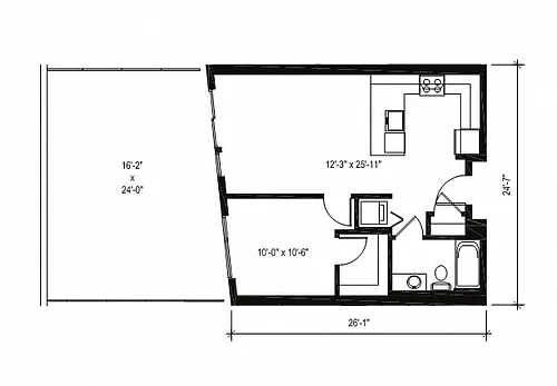 Floor plan 1X1 C4