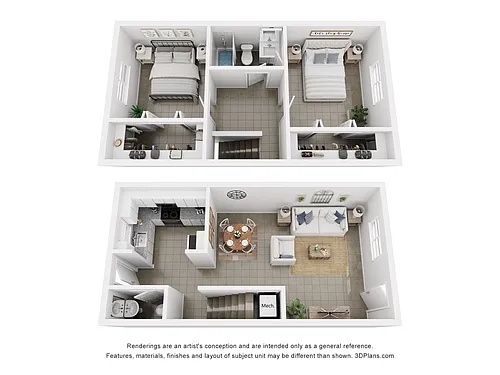 Floor plan 2 Bed | 1.5 Bath