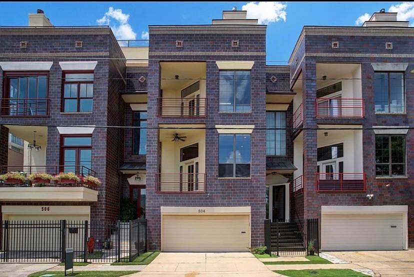 The middle one with exterior Townhouse