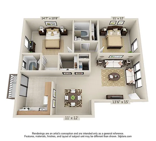 Floor plan 2 Bed