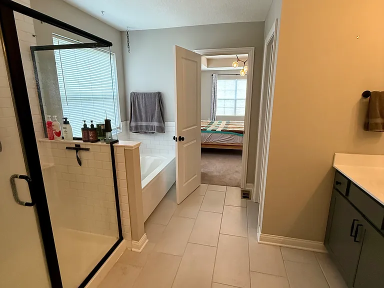 Primary bathroom attached to bedroom