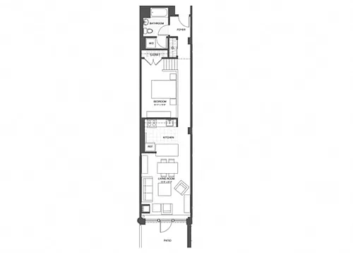 Floor plan 1 Bed/1 Bath