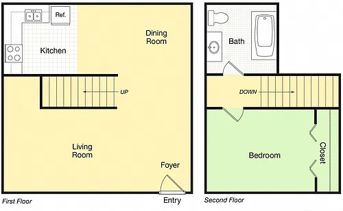 Floor plan Goji 1x1 Townhome