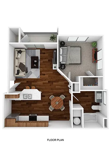 Floor plan 1 Bedroom 1 Bath