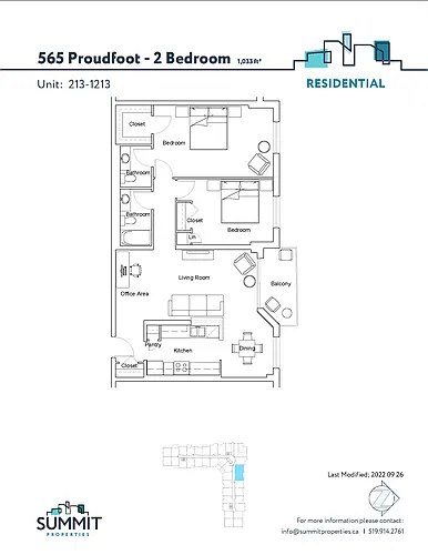 Floor plan 2 bedroom 2 Bed 1.5 Bath