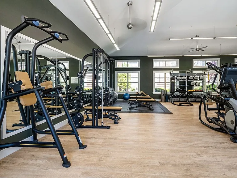 Fitness center with strength equipment