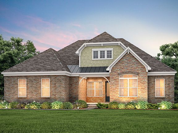 Southampton Exterior 7 features brick, stone, shakes and covered front porch