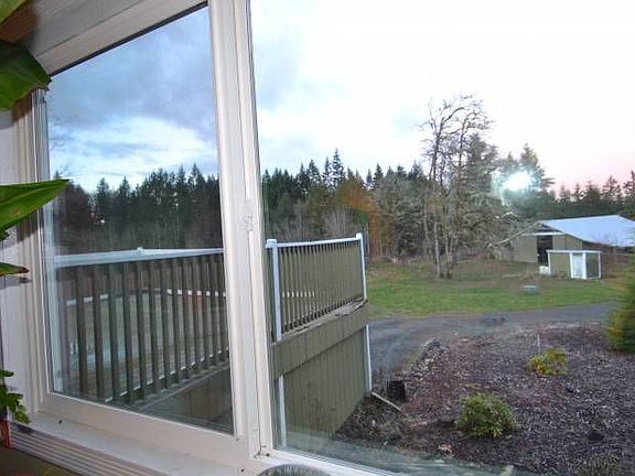 view of barn from living