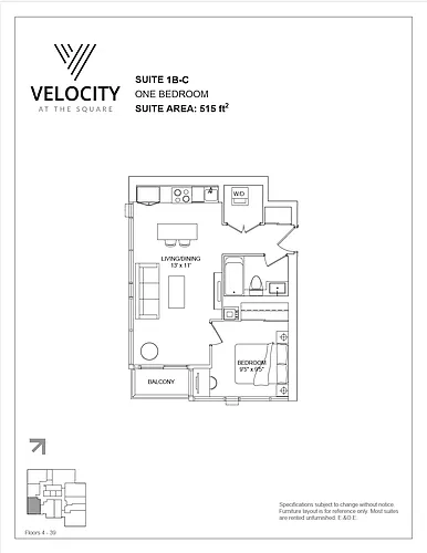 Floor plan 1B-C