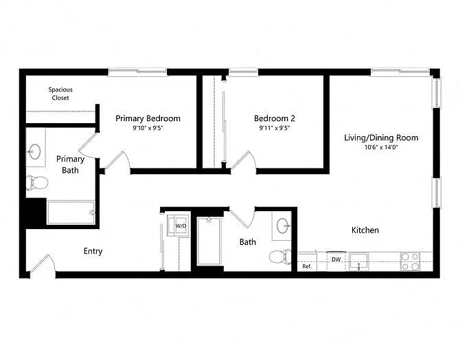 Floor plan 2BR-B
