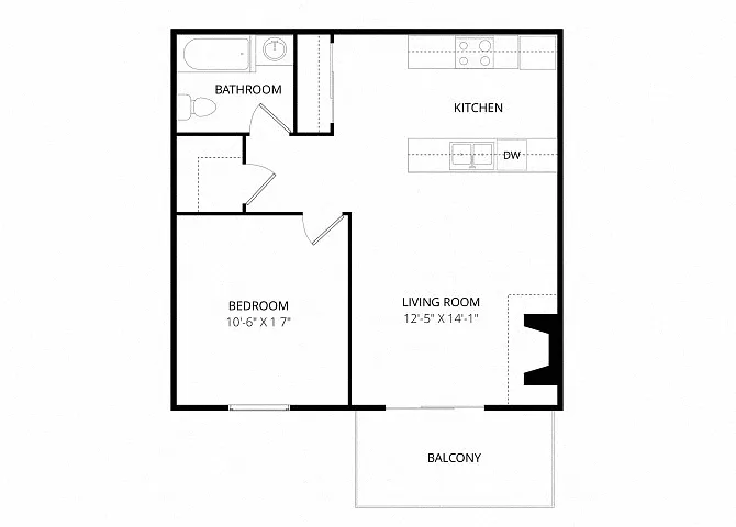 Floor plan 1 bedroom