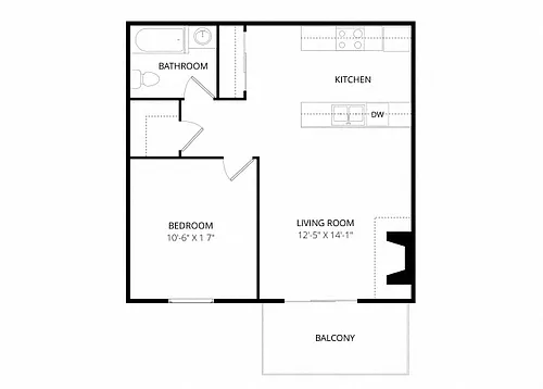 Floor plan 1 bedroom