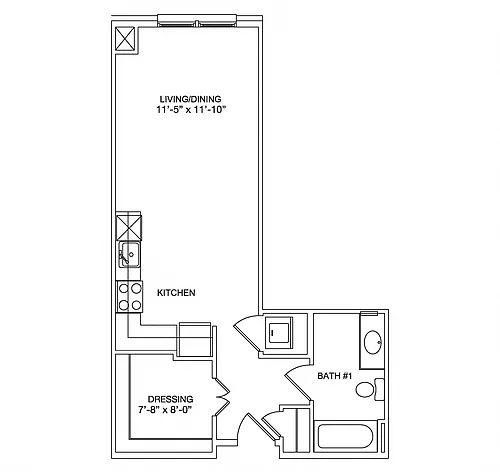 Floor plan Residences Studio