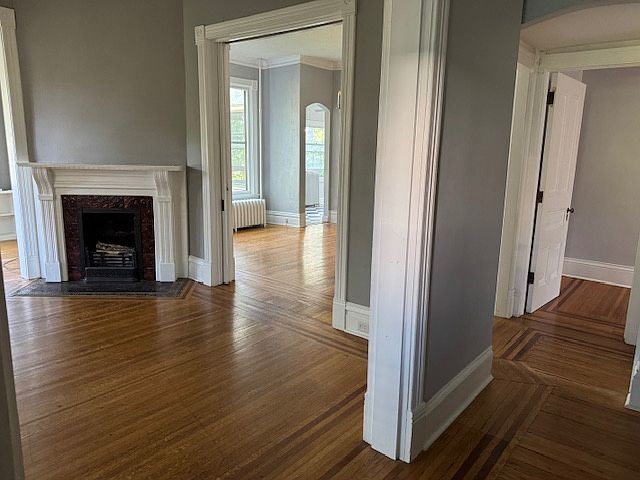 As you enter apartment. You can see the depth of the apartment from living room to dining room to porch. To the right leads you to bedroom #1