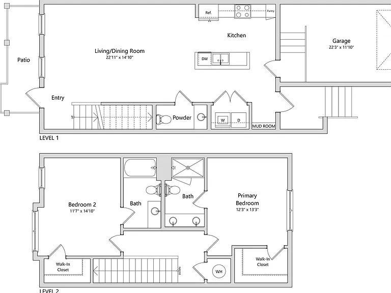 TH2B floor plan 4000 Margaret