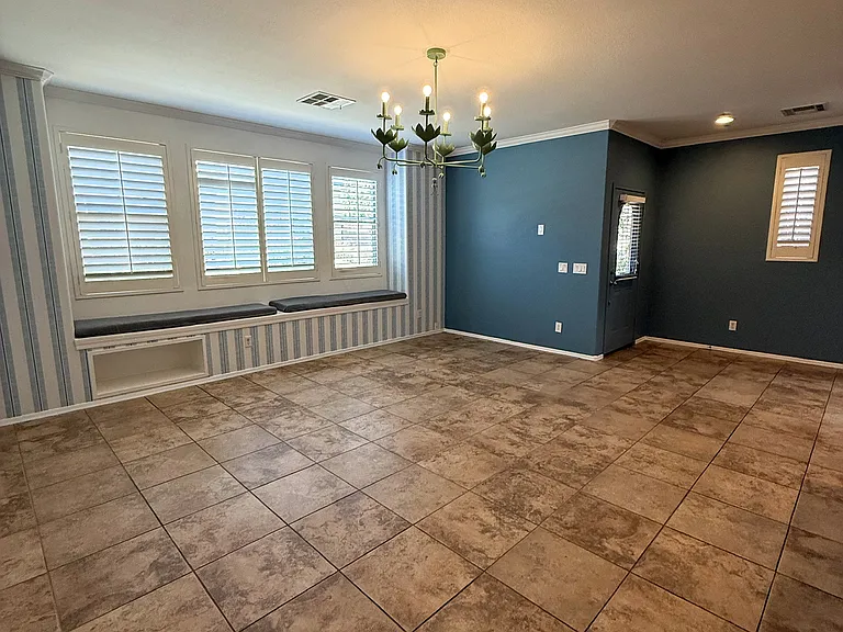 Custom built-in bench adds both character and functional seating to the main living space.