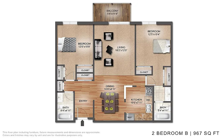 Floor plan 2 Bedroom B