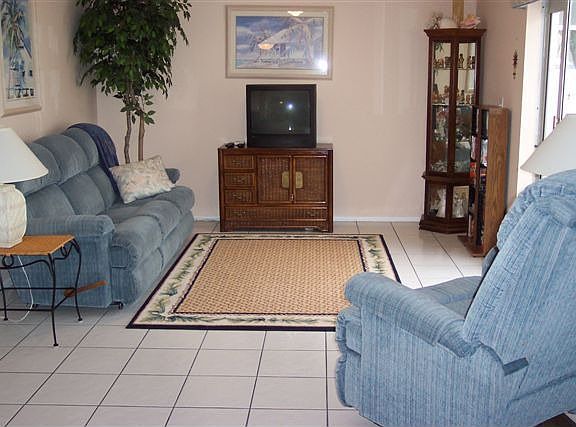 Family room overlooking pool
