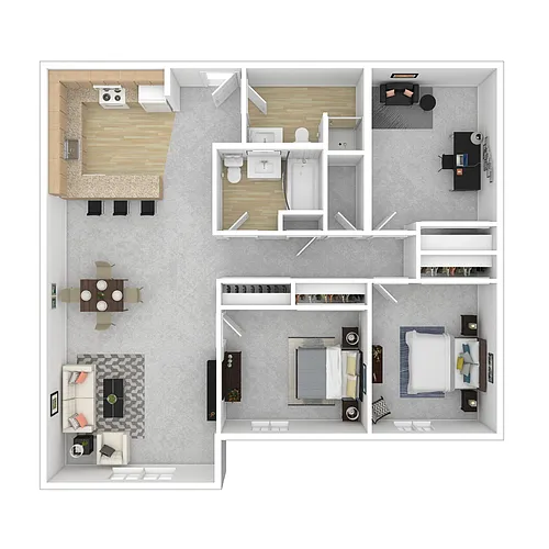 Floor plan 2 Bed 2 Bath Den