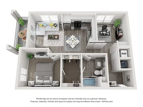 Floor plan A4 1 Bed + Den