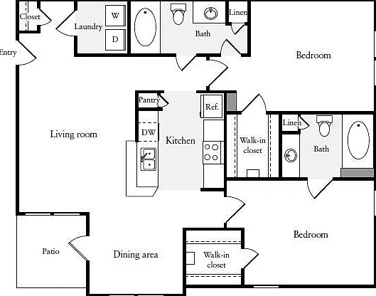 Plaza at Westchase - B3 - 2 Beds - 2 Baths - 1099 Sq. ft.